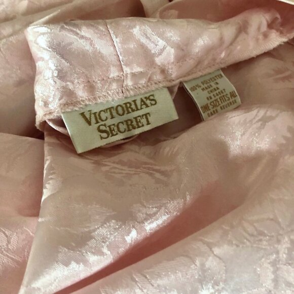 Vintage VS Pink Satin Jacquard Robe OS - Picture 10 of 10